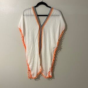 White Cover-Up with Orange Trim